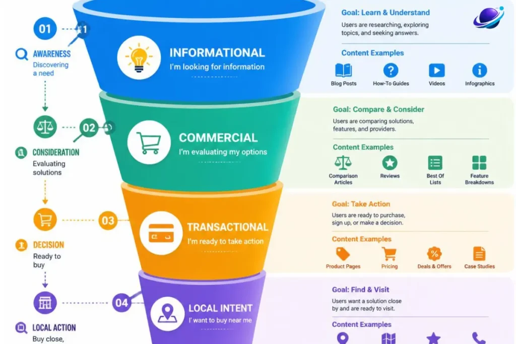 Garage door keywords search intent funnel from informational to transactional