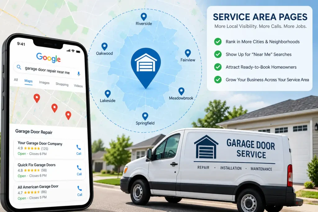 service area pages for garage door companies